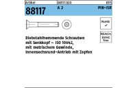 Artikel 88117 A 2 PIN-ISR Diebstahlhemmende Schrauben mit Senkkopf ~ ISO 10642, mit ISR und Zapfen - Abmessung: M 3 x 6-T10, Inhalt: 100 Stück