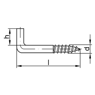 Artikel 88137 Stahl Typ 4 galvanisch verzinkt Gerade Schraubhaken Typ 4, mit Holzschrauben-Gewinde - Abmessung: 20 x 2,8 x 8  VE = 200 Stück