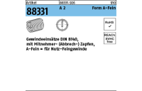 Artikel 88331 A 2 Form A-Fein Gewindeeinsätze DIN 8140 für Nutz-Feingewinde - Abmessung: M 8x1 x12, Inhalt: 25 Stück
