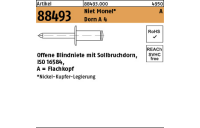 Artikel 88493 Niet Monel A Dorn A 4 Offene Blindniete mit Sollbruchdorn, ISO 16584, Flachkopf - Abmessung: 3,2 x 8, Inhalt: 500 Stück