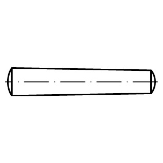 DIN 1 1.4571 Form B Kegelstifte, Kegel 1 : 50, gedreht - Abmessung: B 1 x 8, Inhalt:  200 Stück