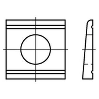 DIN 434 A2  Scheiben, vierkant, keilförmig 8%, für U-Träger - Abmessung: 13,5, Inhalt:  25 Stück