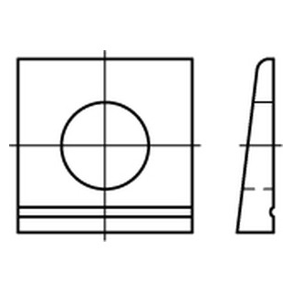 DIN 435 A2  Scheiben, vierkant, keilförmig 14 %, für Doppel-T-Träger - Abmessung: 13,5, Inhalt:  25 Stück