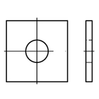 DIN 436 A4  Scheiben, vierkant - Abmessung: 11 x 30 x 3, Inhalt:  100 Stück