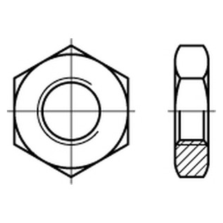 DIN 439 A2  Fein Sechskantmuttern, niedrige Form mit metrischem Feingewinde, mit Fase - Abmessung: BM 8 x 0,75, Inhalt:  200 Stück