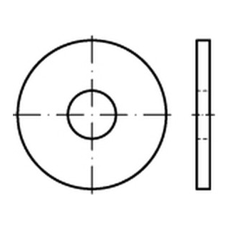 DIN 440 A2 Form V Scheiben, V = mit Vierkantloch - Abmessung: 14,0 x 44 x 4, Inhalt:  50 Stück