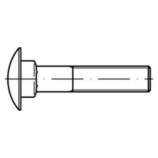 DIN 603 - Flachrundschrauben mit Vierkantansatz, Teilgewinde - Edelstahl A2-70 - M12X55 - 50 Stück