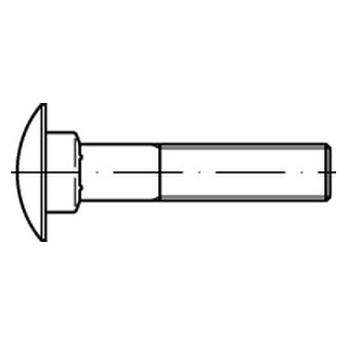 DIN 603 - Flachrundschrauben mit Vierkantansatz, Vollgewinde - Edelstahl A4-70 - M10X65/65 - 50 Stück