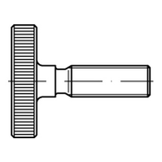 DIN 653 1.4305  Rändelschrauben, niedrige Form - Abmessung: M 8 x 20, Inhalt:  25 Stück