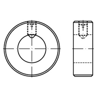 DIN 705 A2 Stellringe mit Gewindestift ISO 4027 M 8x10 - Abmessung: A 30 x 45 x 16, Inhalt:  25) Stück
