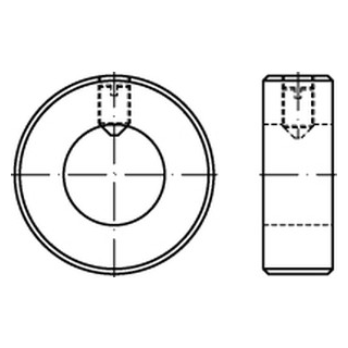 DIN 705 - Stellringe mit Gewindestift ISO 4027 - Edelstahl A2 - A65 - 5 Stück