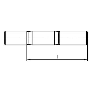 DIN 835 A2  Stiftschrauben, Einschraubende = 2 d - Abmessung: M 6 x 40, Inhalt:  200 Stück