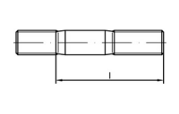 DIN 835 - Stiftschrauben, Einschraubende ? 2d - Edelstahl A4 - M6X75 - 200 Stück
