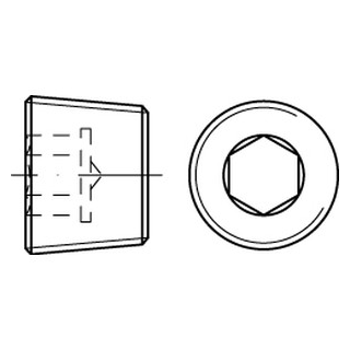 DIN 906 A2  keg.-Fein verschlussschrauben mit Innensechskant, mit kegeligem Feingewinde - Abmessung: M 26 x 1,5, Inhalt:  10 Stück