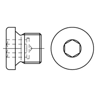 DIN 908 A4  zyl.-Fein verschlussschrauben mit Bund und Innensechskant, m. zyl. Feingewinde - Abmessung: M 24 x 1,5, Inhalt:  25 Stück