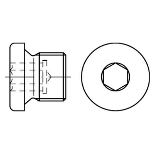 DIN 908 - Verschlußschrauben mit Bund, ISK und Gasgewinde - Edelstahl A2 - G 3/4" nach DIN 228 - 25 Stück