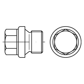 DIN 910 A4  zyl.-Fein verschlussschrauben mit Bund und Außensechskant, schwer, m. zyl. Feingew - Abmessung: M 10 x 1, Inhalt:  50 Stück