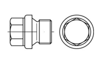 DIN 910 A2 zyl.-Fein verschlussschrauben mit Bund und Außensechskant, schwer, m. zyl. Feingew - Abmessung: M 14 x 1,5, VE mit 50 Stück