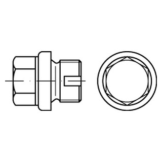DIN 910 - Verschlußschraube mit Bund, ASK und Gasgewinde - Edelstahl A2 - G 1 1/8" nach DIN 228 - 5 Stück
