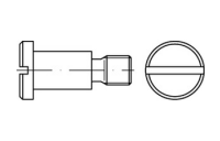 DIN 923 1.4305 Flachkopfschrauben mit Schlitz und Ansatz - Abmessung: M 2 x 6, Inhalt:  100 Stück