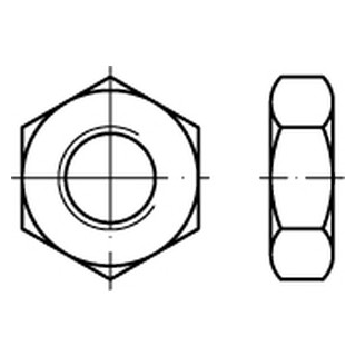 DIN 936 A2  Fein Sechskantmuttern, niedrige Form mit metrischem Feingewinde - Abmessung: M 10 x 1, Inhalt:  100 Stück