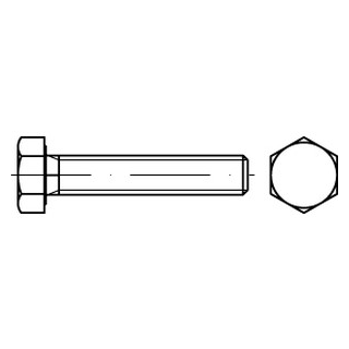 DIN 961 A2 Sechskantschrauben mit Gewinde bis Kopf, mit metrischem Feingewinde - Abmessung: M 10 x 1,25 x 25, Inhalt:  100 Stück