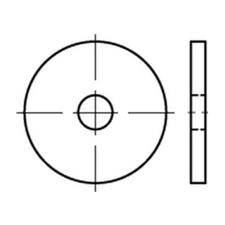 DIN 1052 A2  Scheiben für Holzverbinder, starke, runde Ausführung - Abmessung: 14 x 58 x 6, Inhalt:  50 Stück