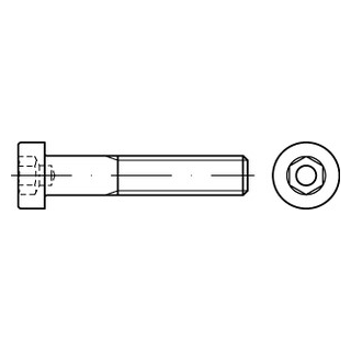 DIN 6912 A2 Zylinderschrauben mit Innensechskant, niedriger Kopf, mit Schlüsselführung - Abmessung: M 3 x 4, Inhalt:  1000 Stück