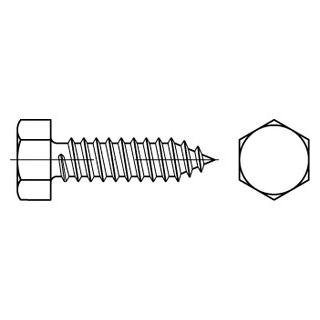 DIN 7976 A2 Form C Sechskant-Blechschrauben mit Spitze - Abmessung: C 4,2 x 13, Inhalt:  1000 Stück