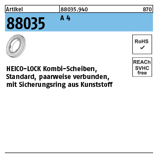 Artikel 88035 A 4 HEICO-LOCK Kombi-Scheiben - Abmessung: HKS- 8S, Inhalt: 200 Stück