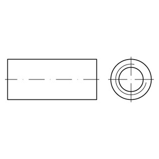 Artikel 9070 A2  Rundmuffen, Aussendurchmesser 10 mm - Abmessung: 6 x 20, Inhalt:  100 Stück