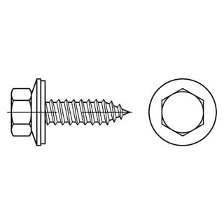Art. 9057 Fassadenbauschrauben mit Zapfen/Spitze Dichtscheibe 16mm Edelstahl A2