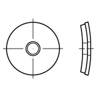 Artikel 9055 A2 Dichtscheiben, gewölbte Metallscheiben mit aufvukanisierter Dichtungslage - Abmessung: 10,5 x 25 x 1, VE mit 1000 Stück